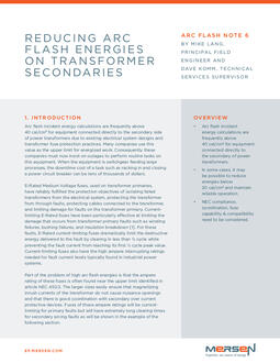 Cover of Reducing Arc Flash Energies on Transformer Secondaries