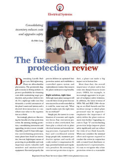 Cover of Fuse Protection Review Consolidating Inventory Reduces Costs and Upgrades Safety Article